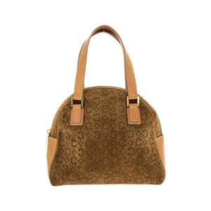 Celine dome handbag brown suede embossed Macadam